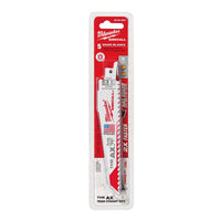 MILWAUKEE 6in.  AX Nail-Embedded Wood Cutting Reciprocating Saw Blades (5-Pack)